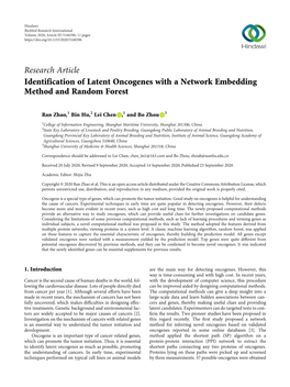 Identification of Latent Oncogenes with a Network Embedding Method and Random Forest