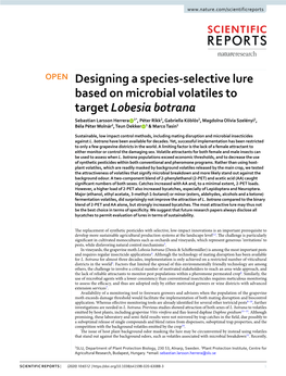 Designing a Species-Selective Lure Based on Microbial Volatiles To