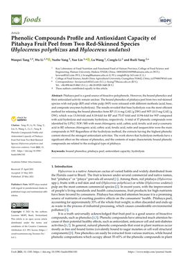 Phenolic Compounds Profile and Antioxidant Capacity of Pitahaya