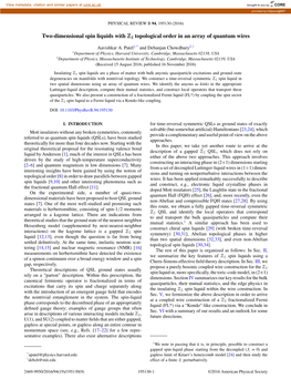 Two-Dimensional Spin Liquids with Z2 Topological Order in an Array of Quantum Wires