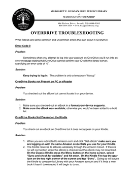 Overdrive Troubleshooting