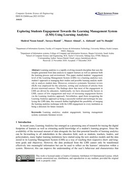 Exploring Students Engagement Towards the Learning Management System (LMS) Using Learning Analytics
