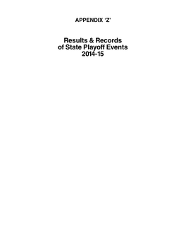 Results & Records of State Playoff Events 2014-15
