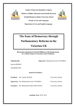 The Issue of Democracy Through Parliamentary Reforms in The