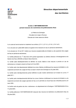 Arrêté Préfectoral Du 05 Août 2020 Portant Mesures De Restrictions De
