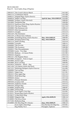 MUNI 20061005 Piano 01 – Scott Joplin, King of Ragtime 18961015