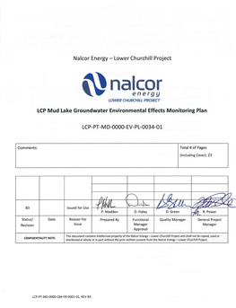 Mud Lake Groundwater Environmental Effects Monitoring Plan