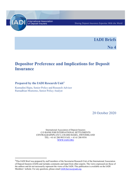 Depositor Preference and Implications for Deposit Insurance