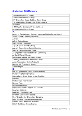 Chelmsford CVS Members