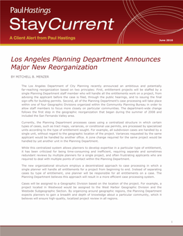Los Angeles Planning Department Announces Major New Reorganization