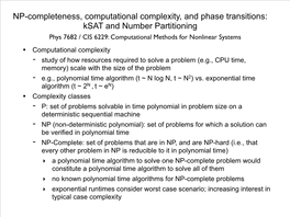 Lecture on NP-Completeness, Computational Complexity, And