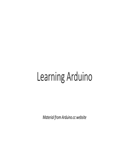 Learning Arduino