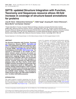 SIFTS: Updated Structure Integration with Function, Taxonomy and Sequences Resource Allows 40-Fold Increase in Coverage of Struc