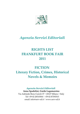 Agenzia Servizi Editoriali RIGHTS LIST FRANKFURT BOOK FAIR