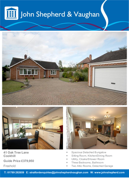 41 Oak Tree Lane Cookhill Guide Price £379,950 Freehold