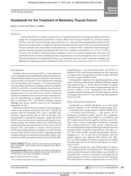 Vandetanib for the Treatment of Medullary Thyroid Cancer