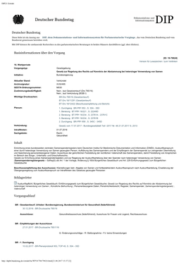 Parlamentsmaterialien Beim DIP (PDF, 38KB