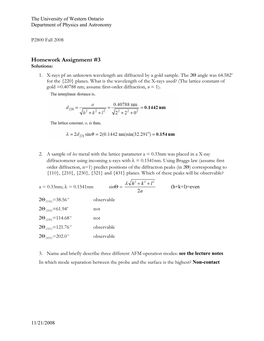 Homework Assignment #3 Solutions: 1