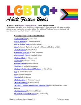 Adult Fiction Books