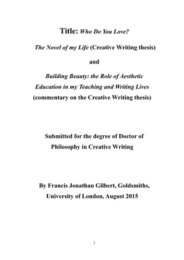 Creative Writing Phd Thesis by Francis Gilbert...7