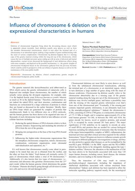 Influence of Chromosome 6 Deletion on the Expressional Characteristics in Humans