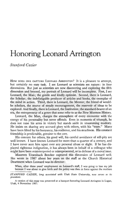 Honoring Leonard Arrington