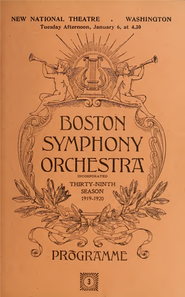 Boston Symphony Orchestra Concert Programs, Season 39,1919