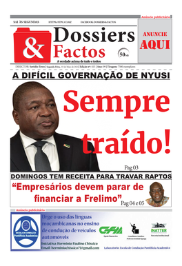 “Empresários Devem Parar De Financiar a Frelimo”