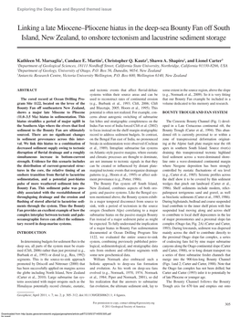 Linking a Late Miocene–Pliocene Hiatus in the Deep-Sea Bounty Fan Off South Island, New Zealand, to Onshore Tectonism and Lacustrine Sediment Storage