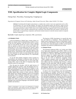 XML Specification for Complex Digital Logic Components