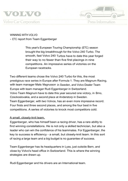 ETC Report from Team Eggenberger