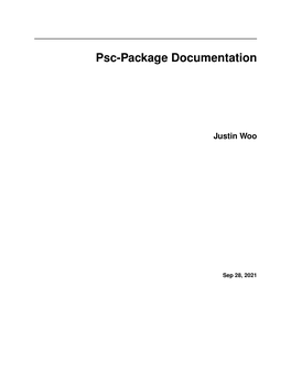 Psc-Package Documentation Justin