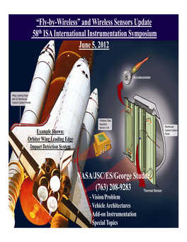 “Fly-By-Wireless” and Wireless Sensors Update 58Th ISA International Instrumentation Symposium June 5, 2012 NASA/JSC/ES/Geor