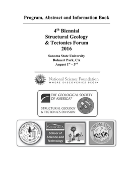 4 Biennial Structural Geology & Tectonics Forum 2016