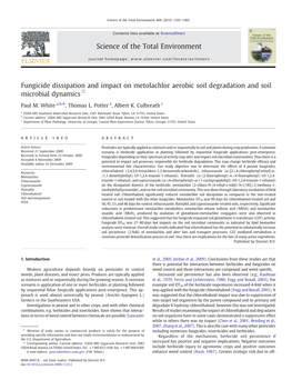 Fungicide Dissipation and Impact on Metolachlor Aerobic Soil Degradation and Soil Microbial Dynamics☆