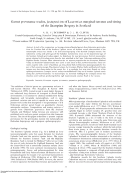 Garnet Provenance Studies, Juxtaposition of Laurentian Marginal Terranes and Timing of the Grampian Orogeny in Scotland