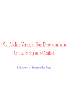 Non-Abelian Vortex in Four Dimensions As a Critical String on a Conifold
