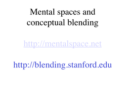 1 Mental Spaces