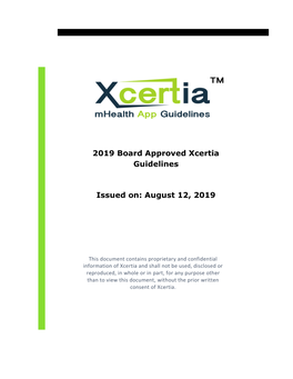 2019 Board Approved Xcertia Guidelines Issued On