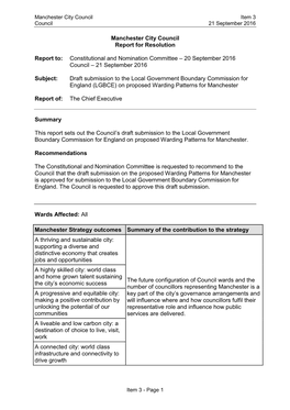 Boundary Review Submission Report To