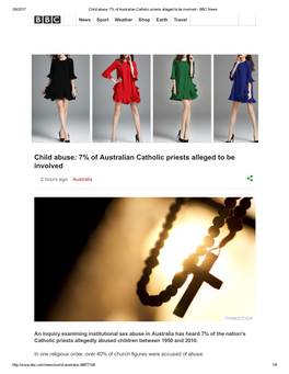 Child Abuse: 7% of Australian Catholic Priests Alleged to Be Involved ­ BBC News