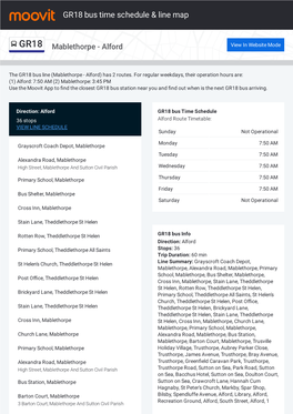 GR18 Bus Time Schedule & Line Route