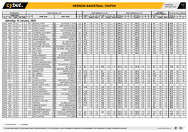 Weekend Basketball Coupon 18/01/2020 09:07 1 / 5