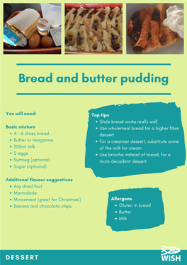 Bread and Butter Pudding Recipe