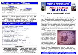 Bulletin Juillet-Août 2020 Brazey St Jean