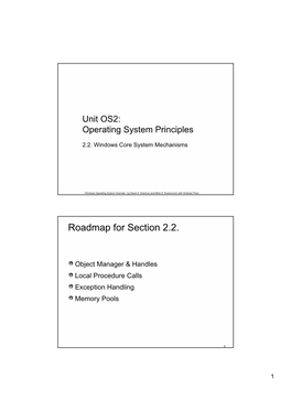 Roadmap for Section 2.2