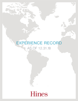 Experience Record As of 12.31.18