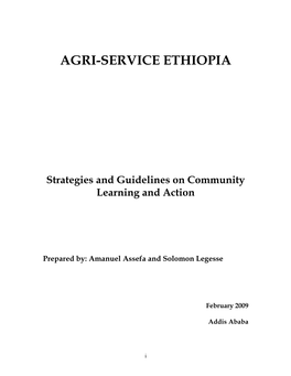 AGRI-SERVICE ETHIOPIA Strategies and Guidelines on Community