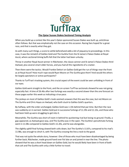 The Qatar Sussex Stakes Sectional Timing Analysis