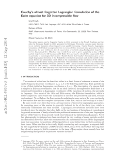 Arxiv:1402.4957V3 [Math.HO] 12 Sep 2014 .INTRODUCTION I